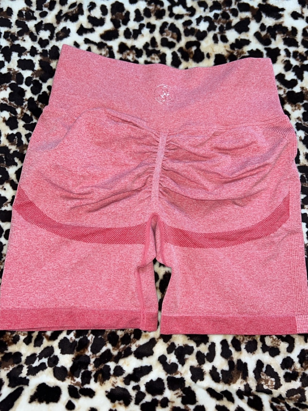 Allure Heathered Pink High-Waist Scrunch-Back Athletic Shorts